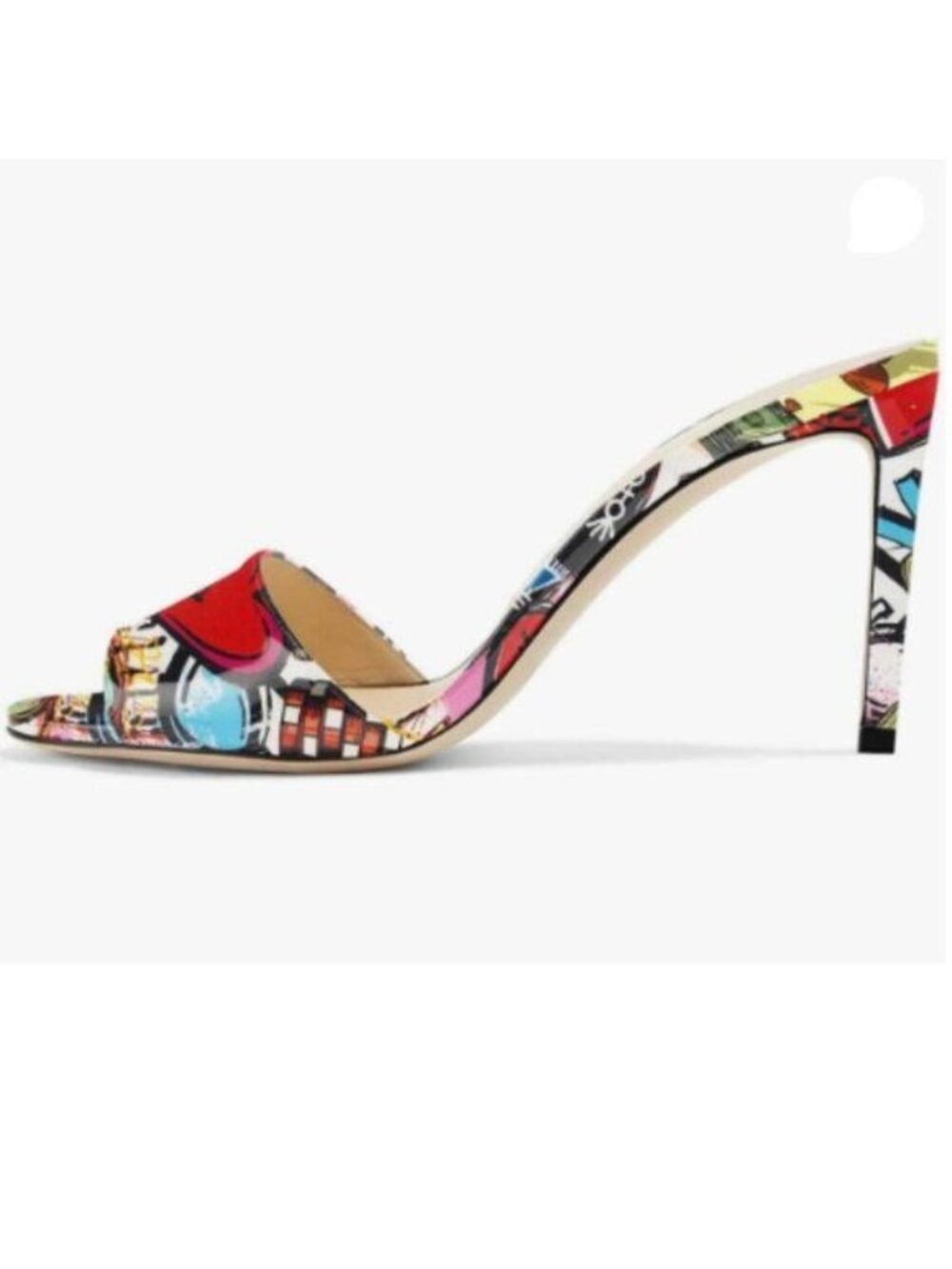 FSJ Colorful Casual Peep Toe Mule Sandals Stiletto High Heels Party Evening Shoe